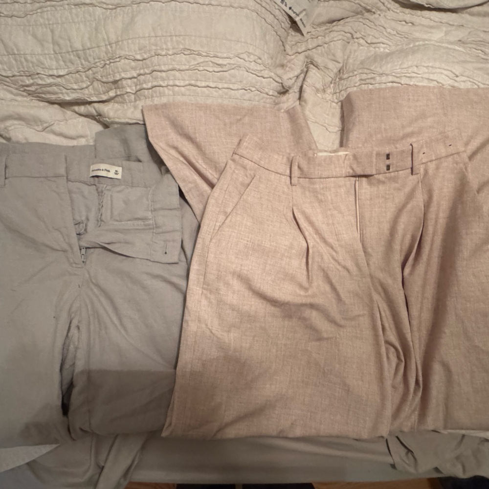 Gray and Tan Pants Set